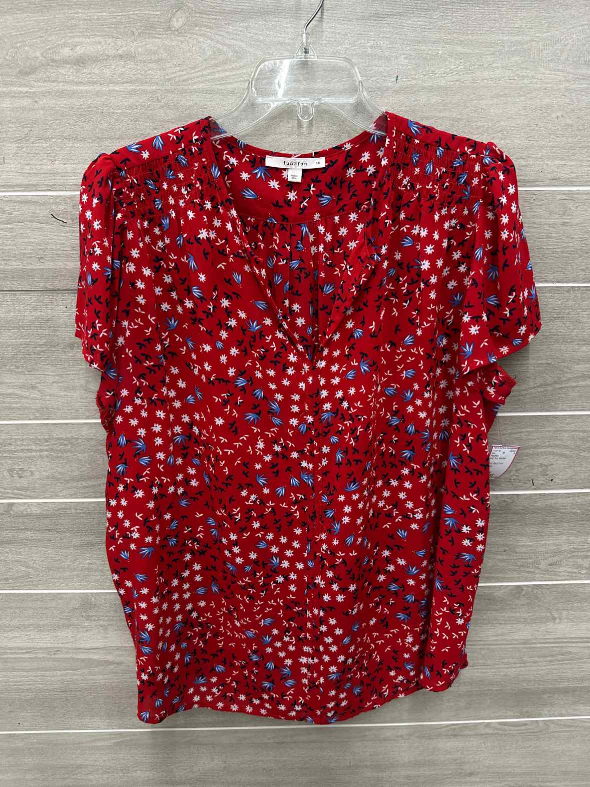 Fun2Fun Size 1X Red Plus Shirt