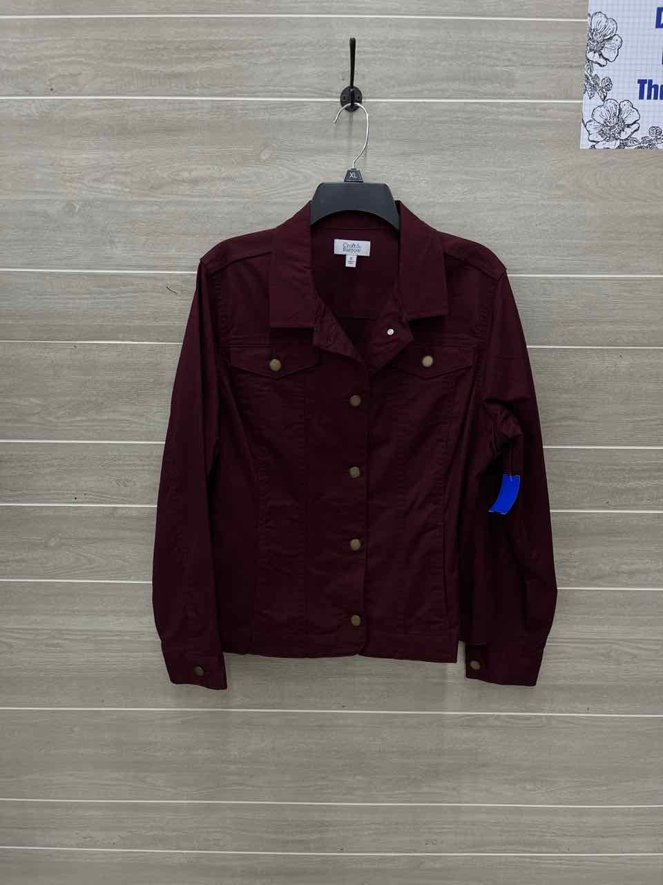 Croft & Barrow Size 14 Burgundy Womens Blazer