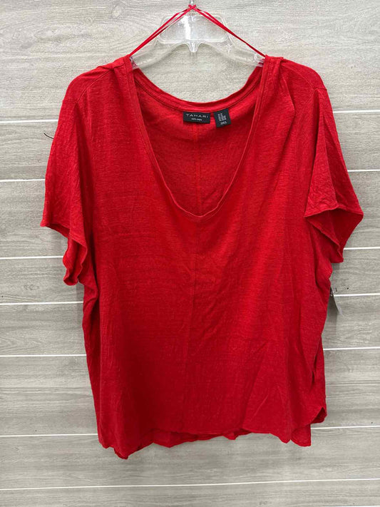 Tahari Red Womens Women Size 3X Shirt