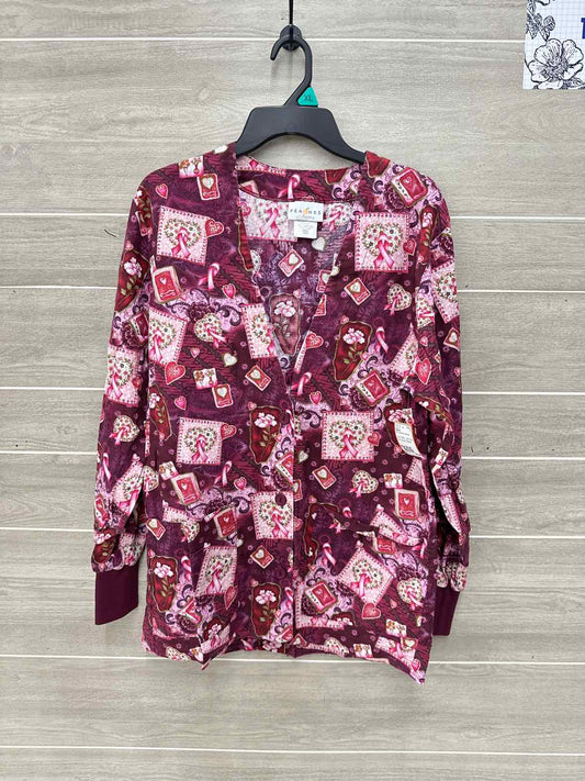 Peaches Pink Womens Women Size Small Scrub Top