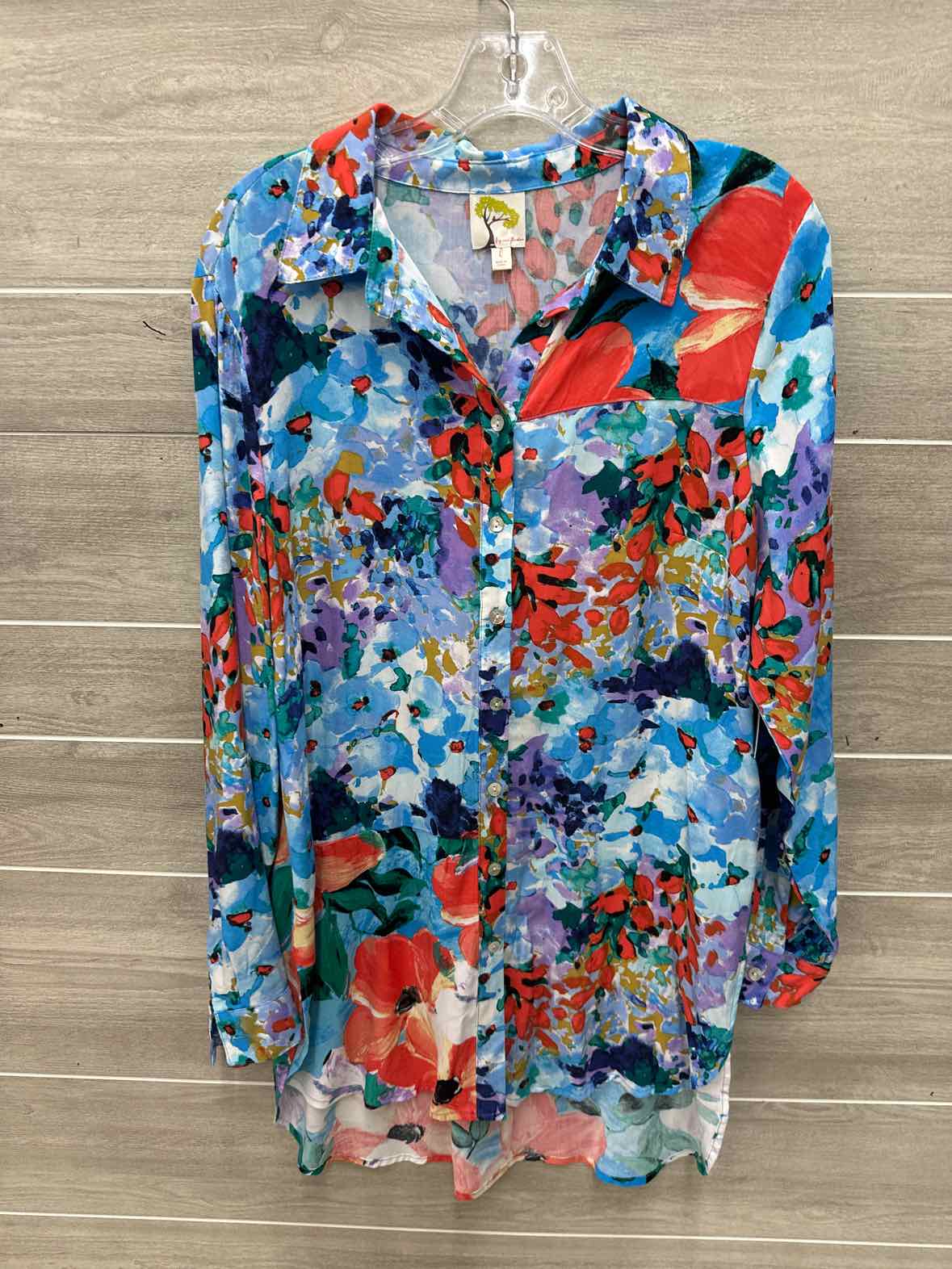 Fig & Flower Size L Blue Womens Shirt