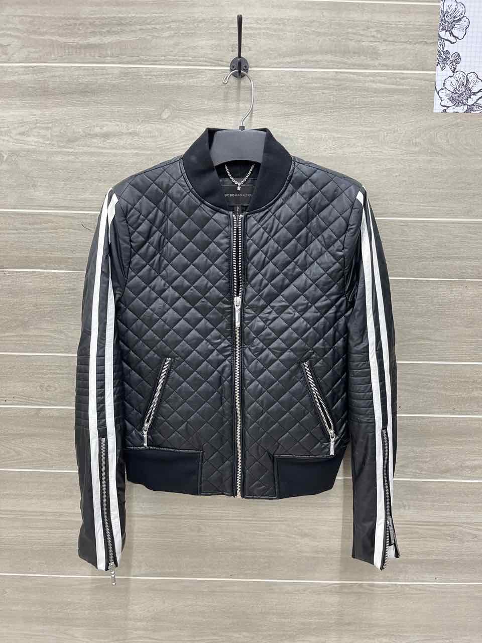 BCBG Maxazria Black Womens Women Size M Jacket (Outdoor)