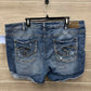 Silver Size 22 Blue Plus Shorts