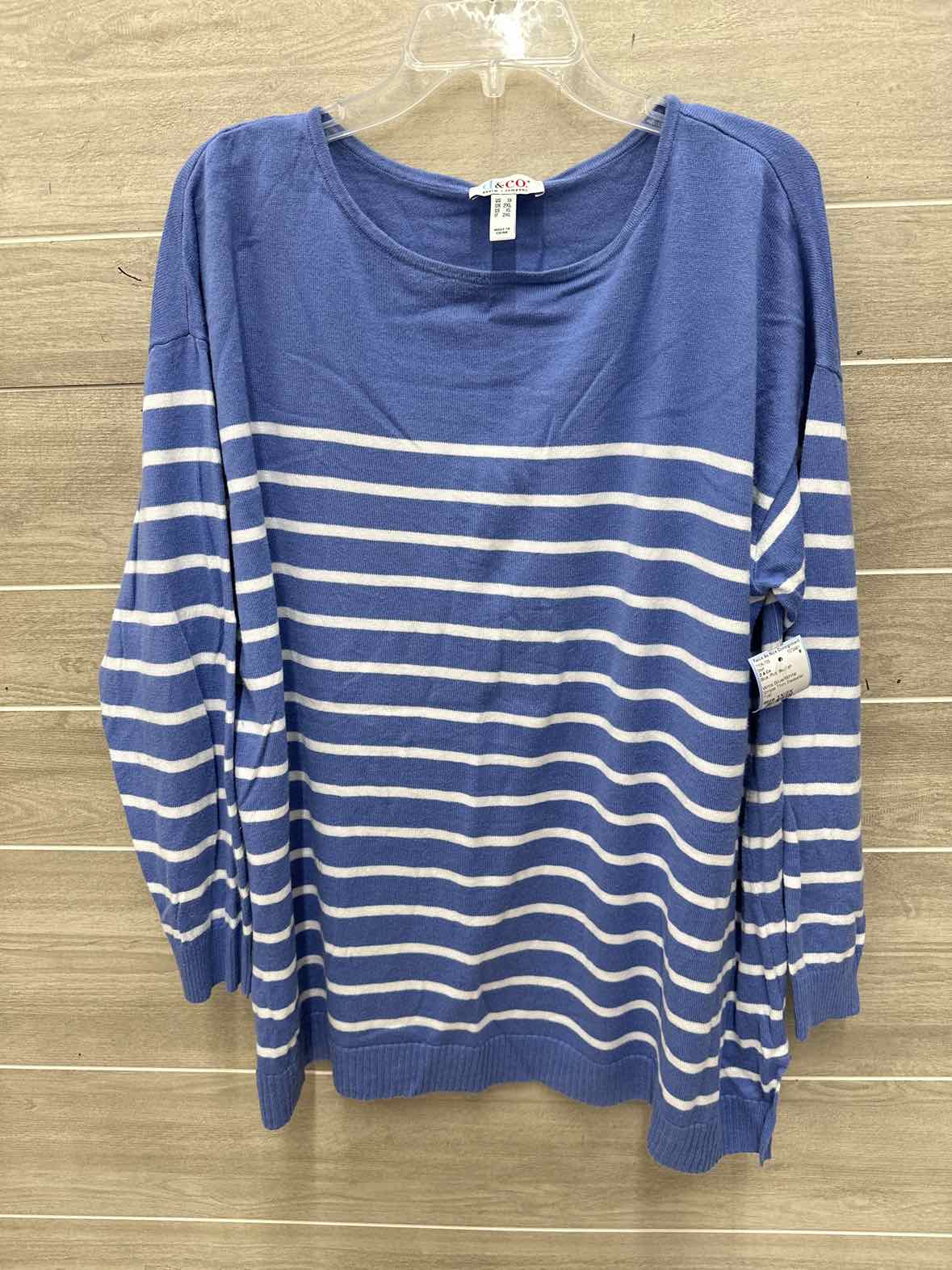 D & Co Size 1X/2X Blue Plus Shirt