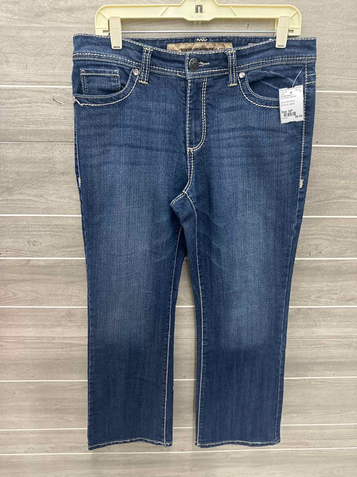 Vintage America Size 14P Blue Petite Jeans