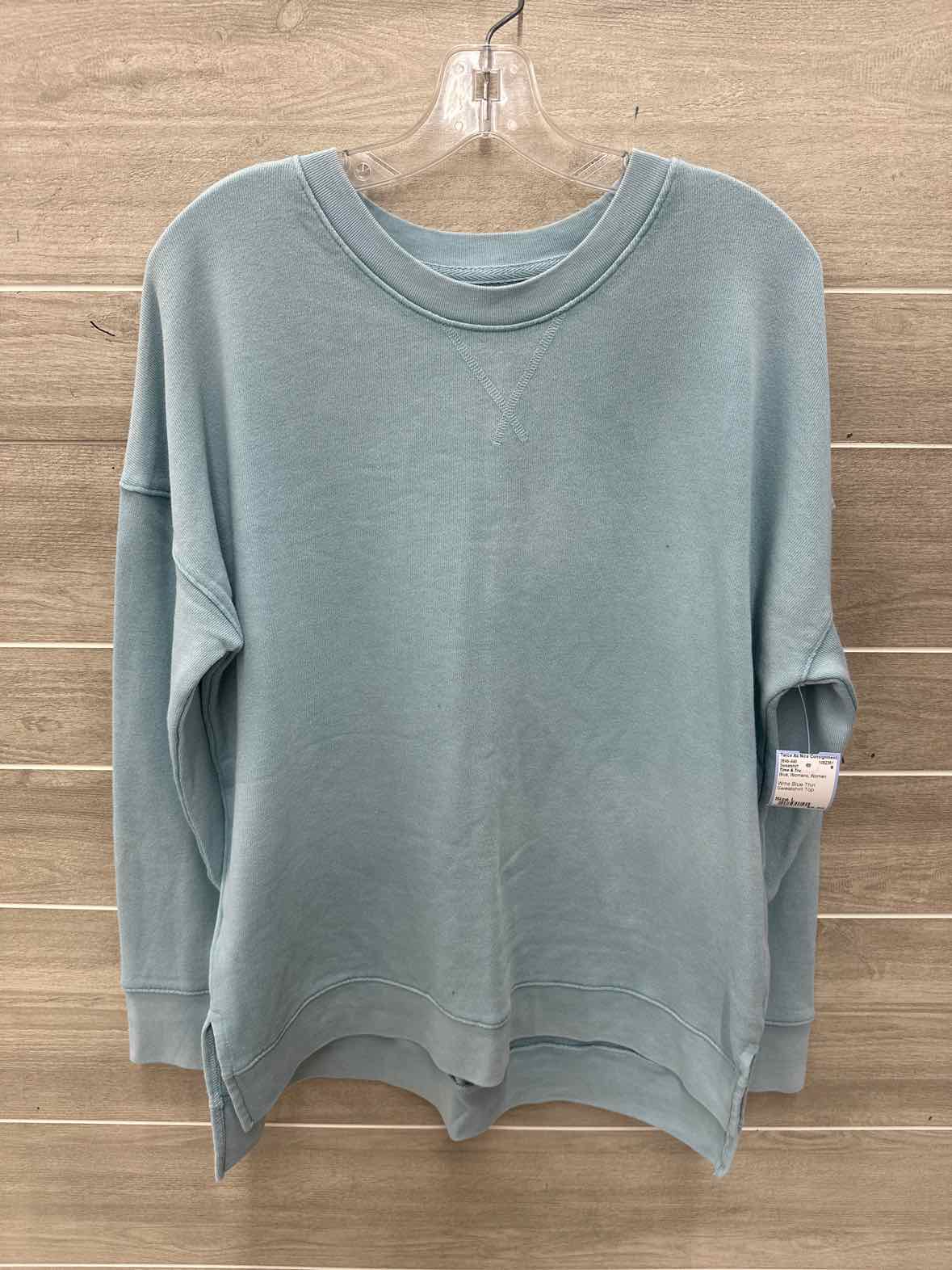 Time & Tru Size L Blue Womens Sweatshirt