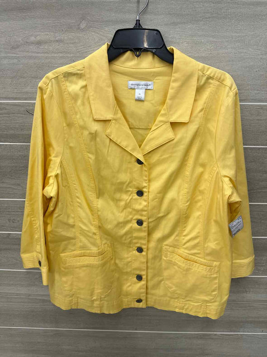 Christopher & Banks Yellow Womens Women Size 14/16 Blazer