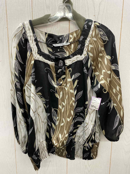 Larry Levine Black Womens Size M Shirt