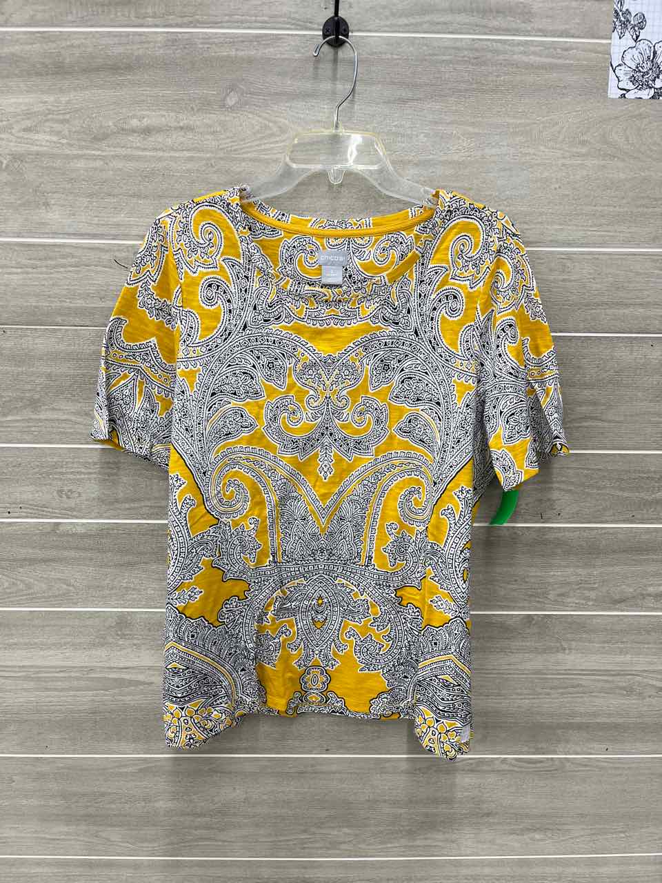 Chico's Size L Yellow Womens Shirt