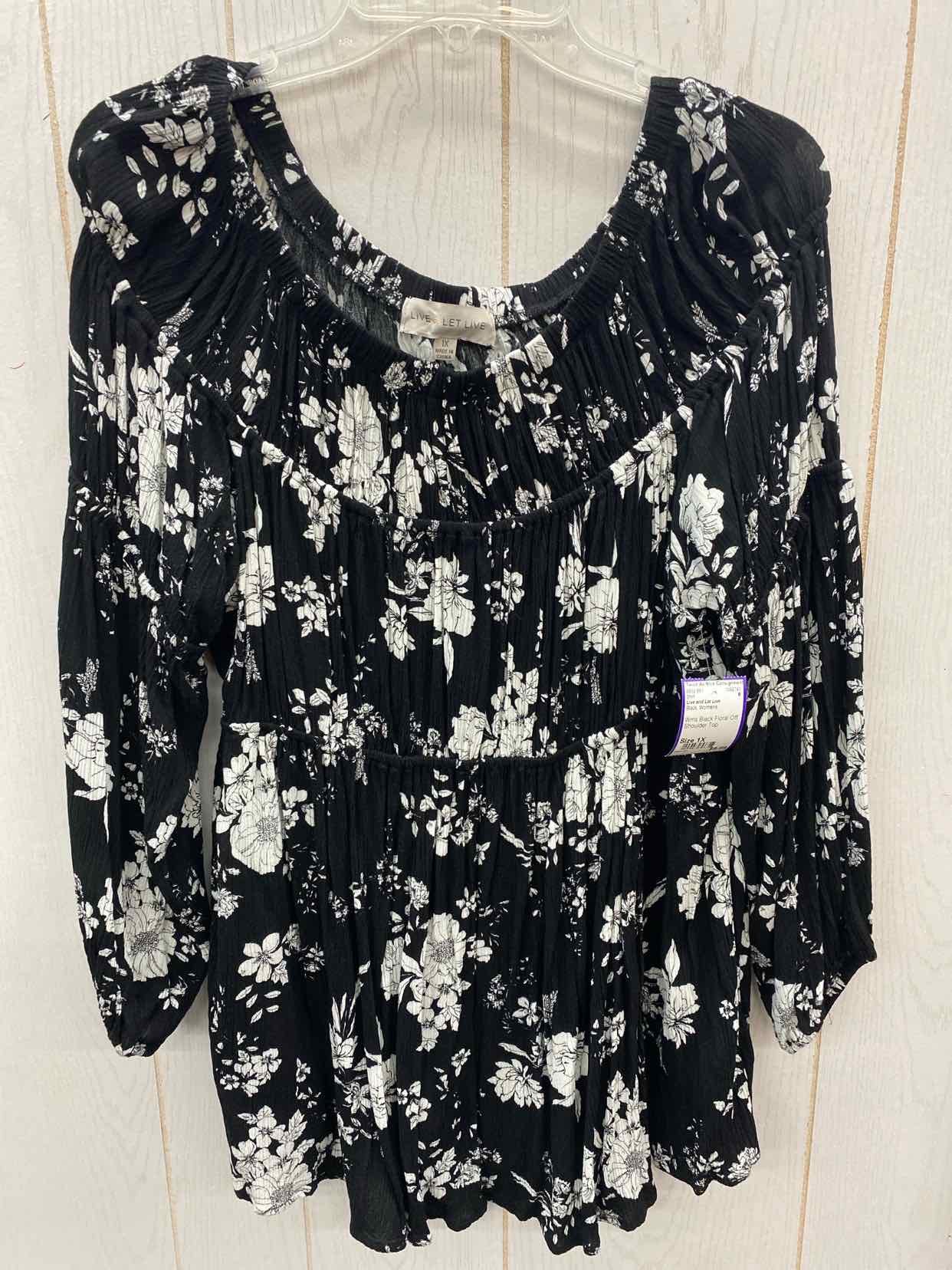 Live and Let Live Black Womens Size 1X Shirt