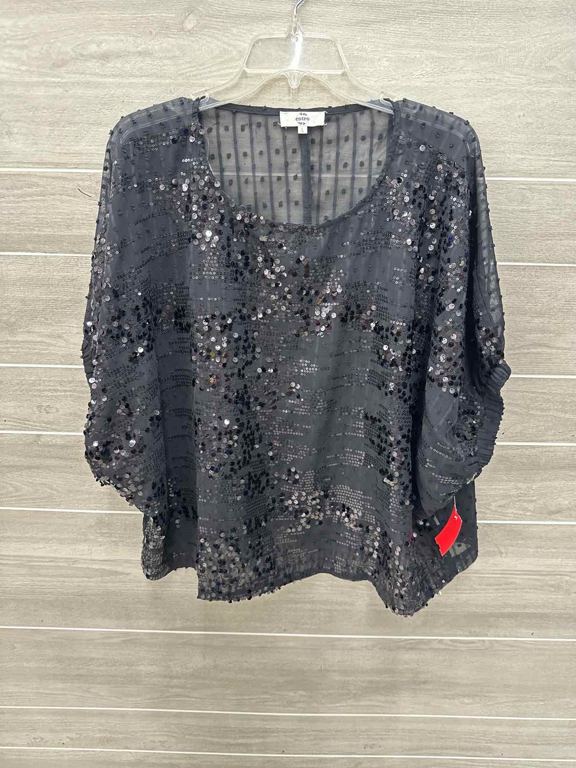 ENTRO Black Womens Women Size L Shirt