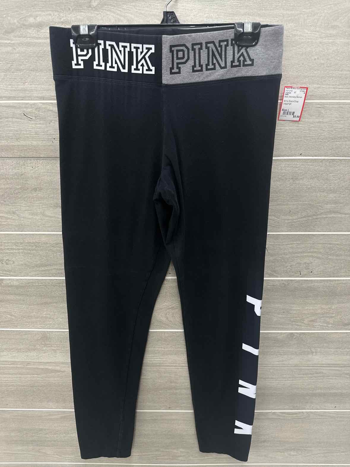 PINK Size L Black Womens Leggings