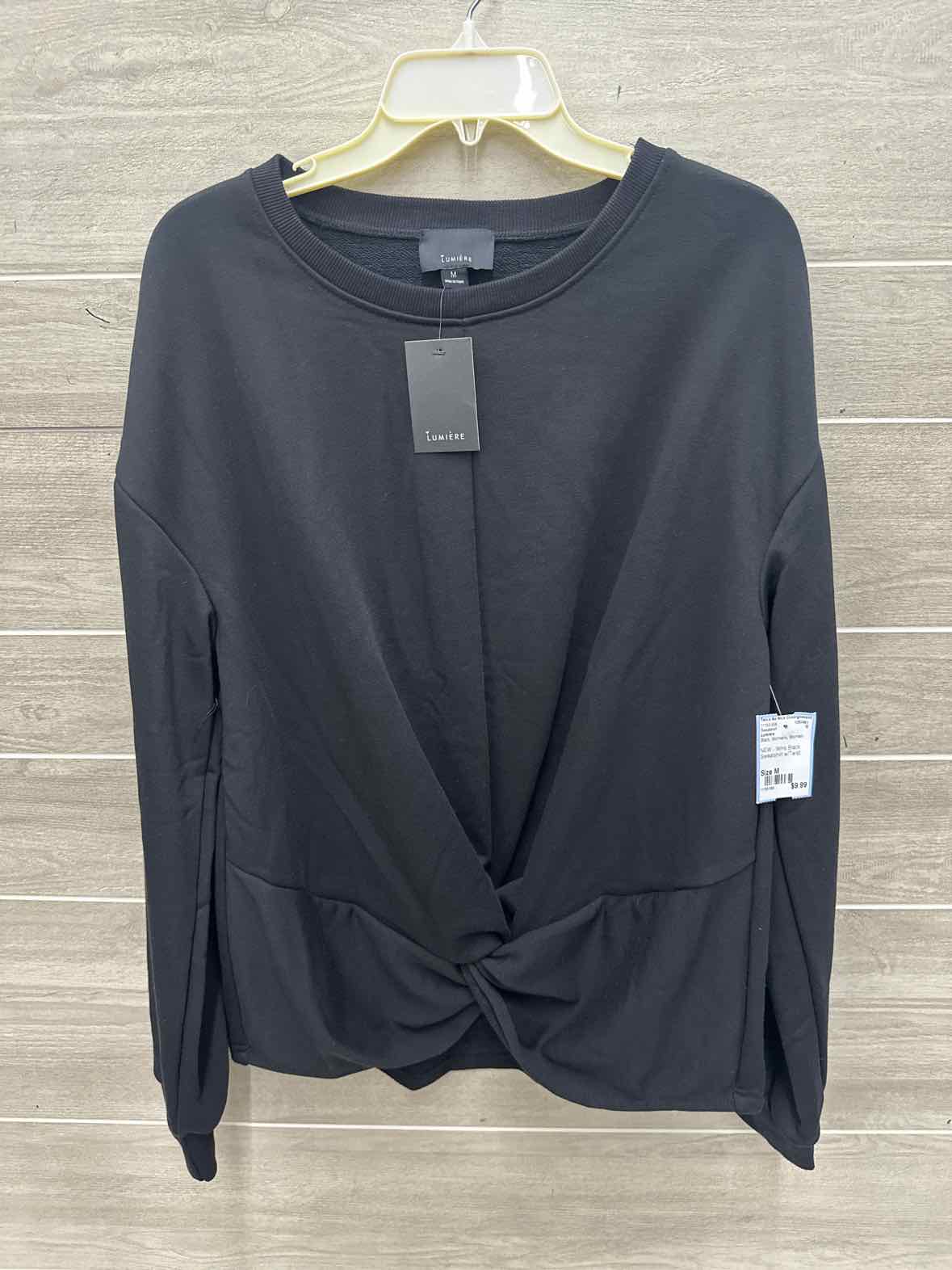 Lumiere Size M Black Womens Sweatshirt