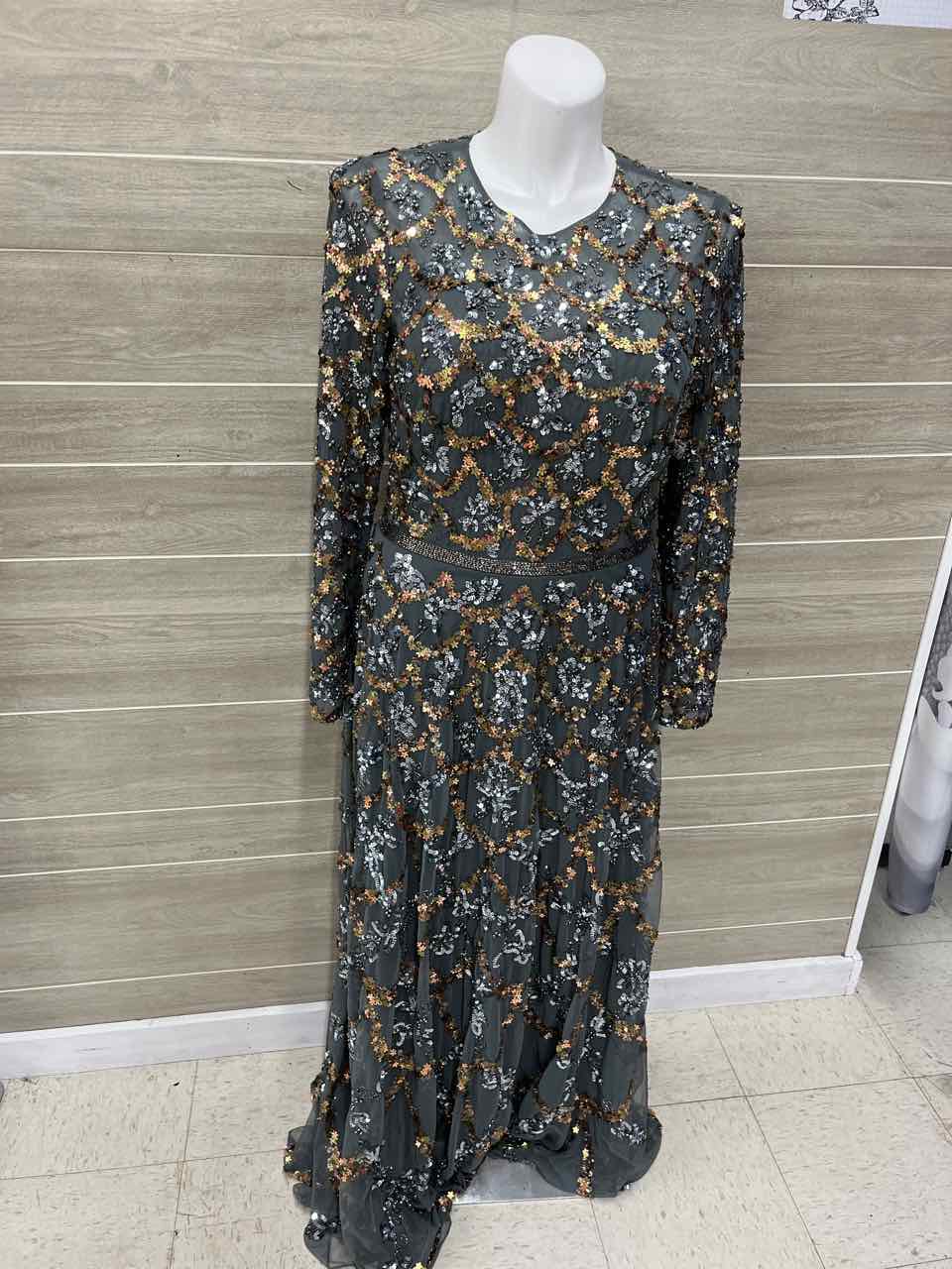 MAC DUGGAL Size 14 Gray Womens Gown/Evening Wear