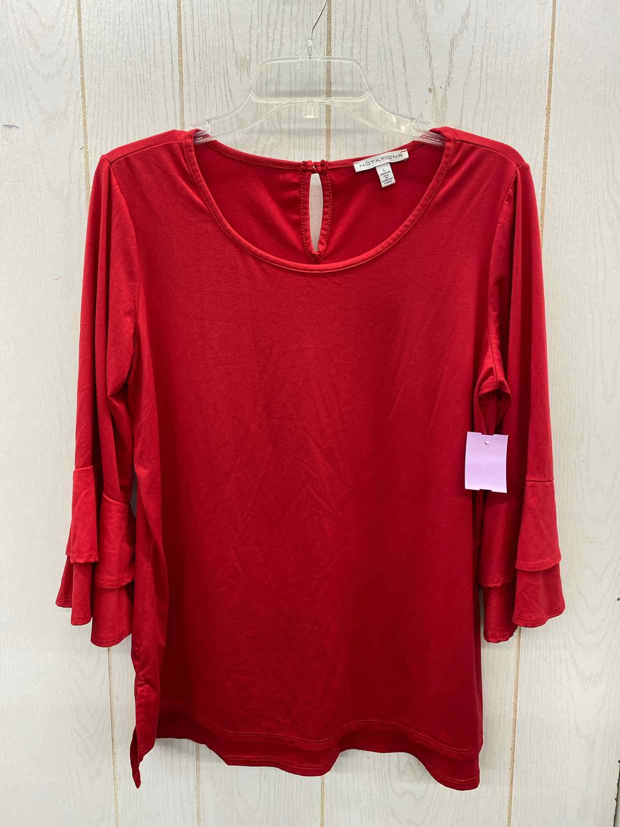 Notations Red Womens Size L Shirt