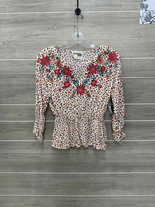 Savanna Jane Size S Orange Womens Shirt