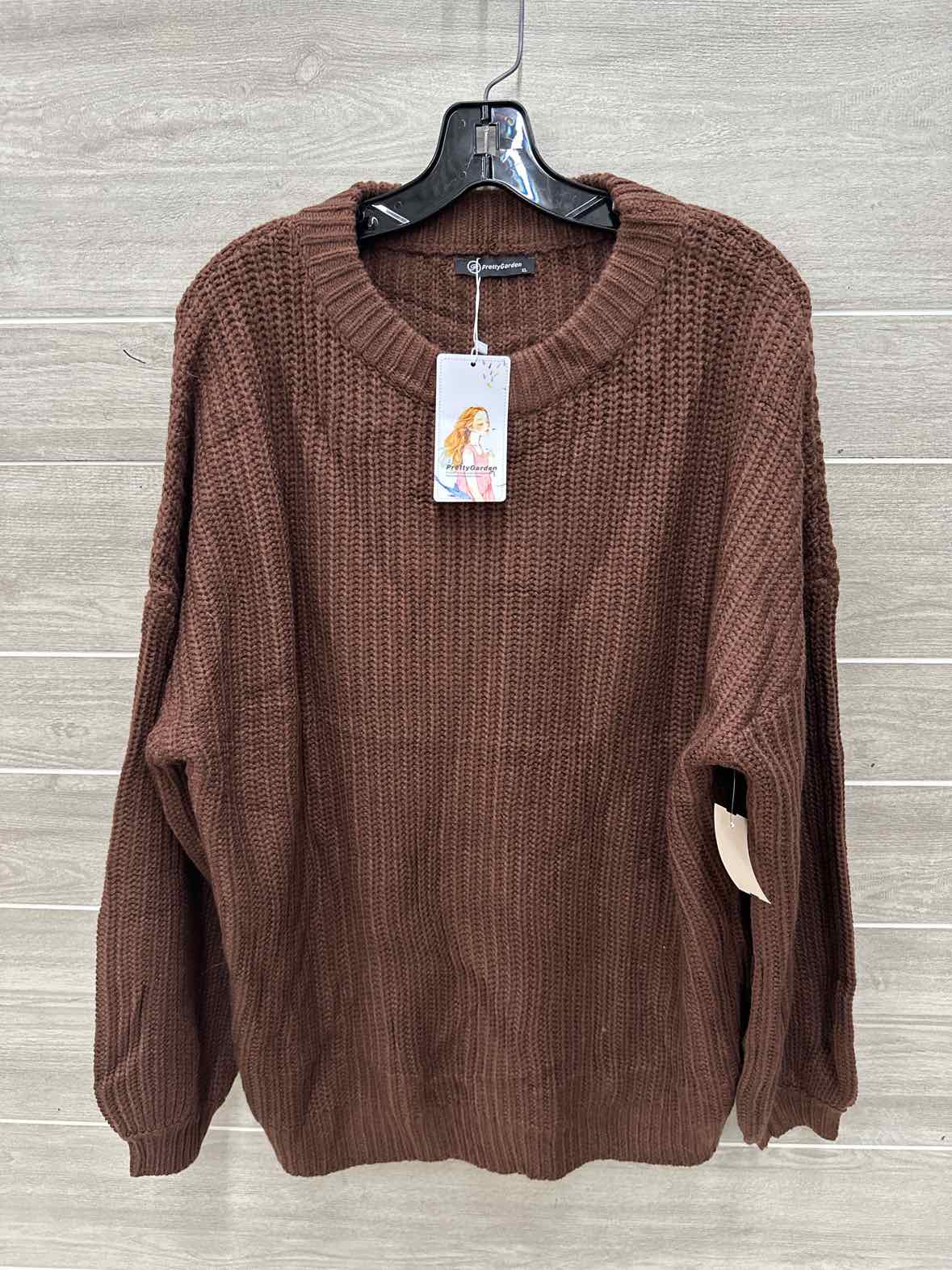 Pretty Garden Size XL Brown Womens Sweater