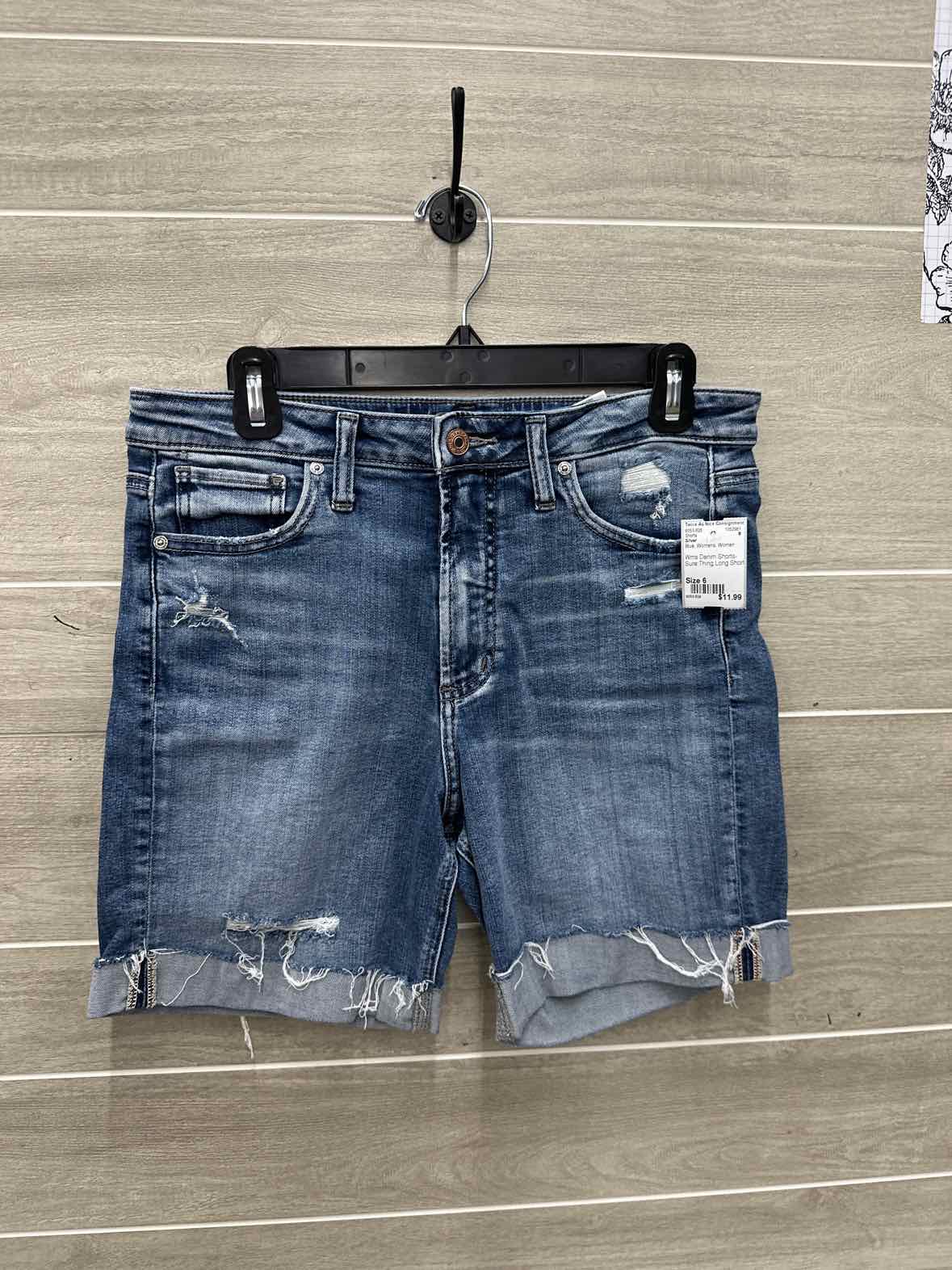 Silver Size 6 Blue Womens Shorts