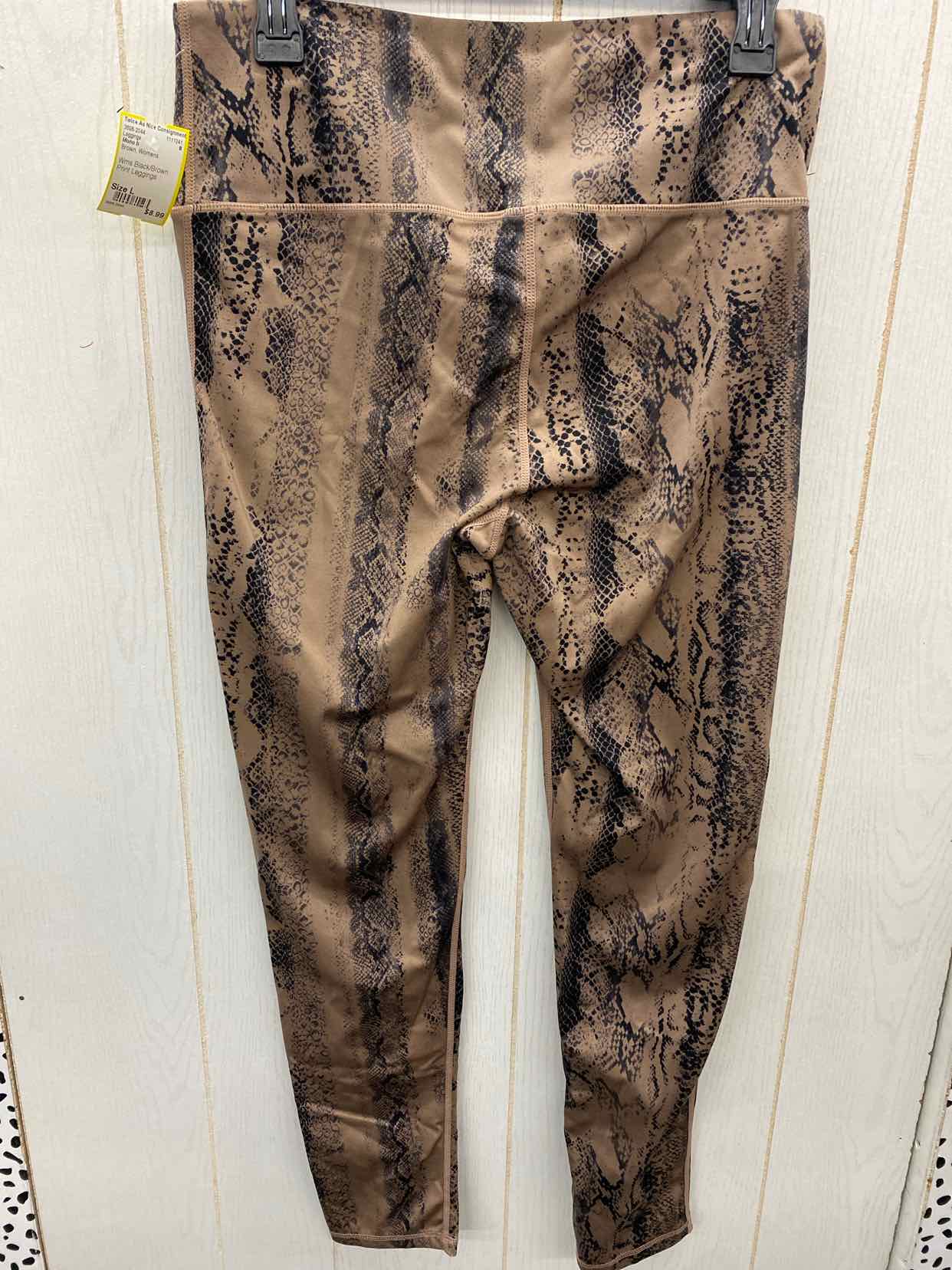 Mono b Brown Womens Size L Leggings