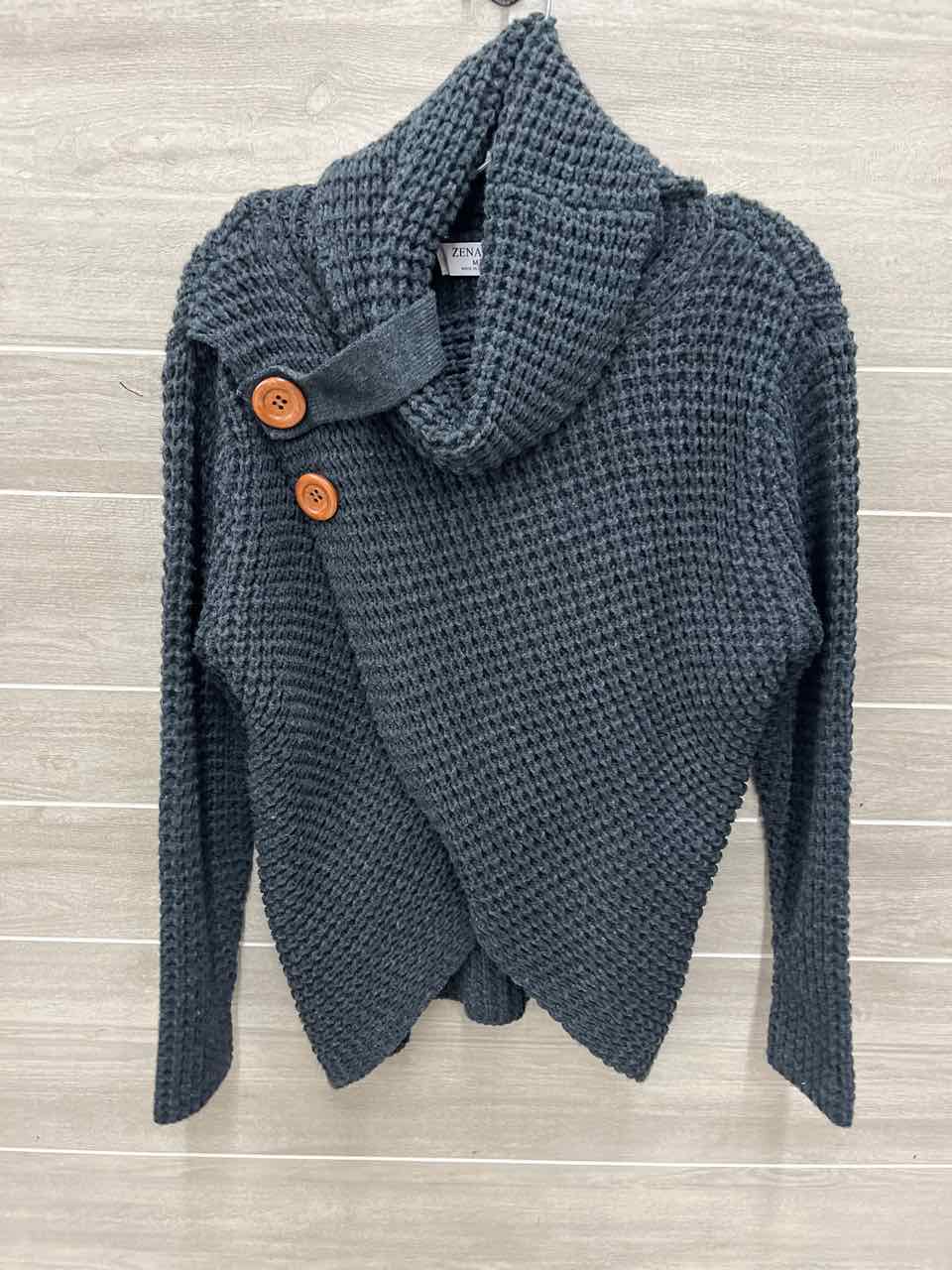 Zenana Size M Gray Womens Sweater