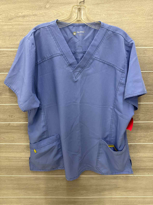 WonderWink Blue Womens Women Size XXL Scrub Top