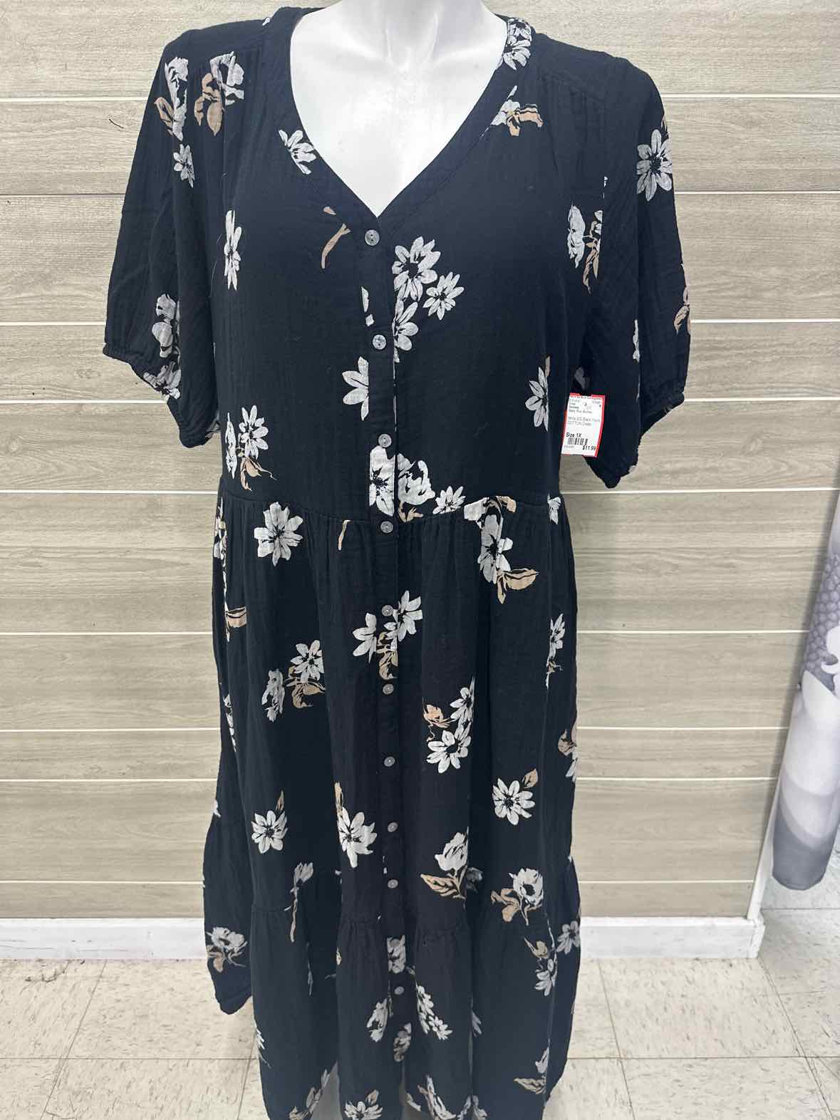 Sonoma Size 1X Black Plus Dress