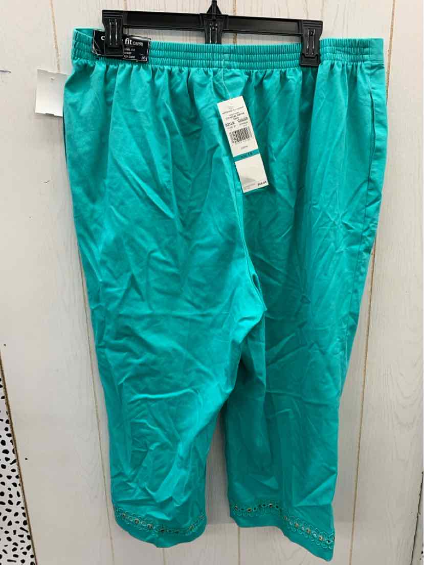 Alfred Dunner Teal Womens Size 16 Pants