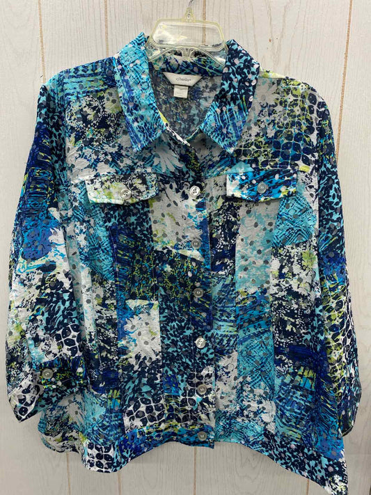 CJ Banks Teal Womens Size 2X Shirt