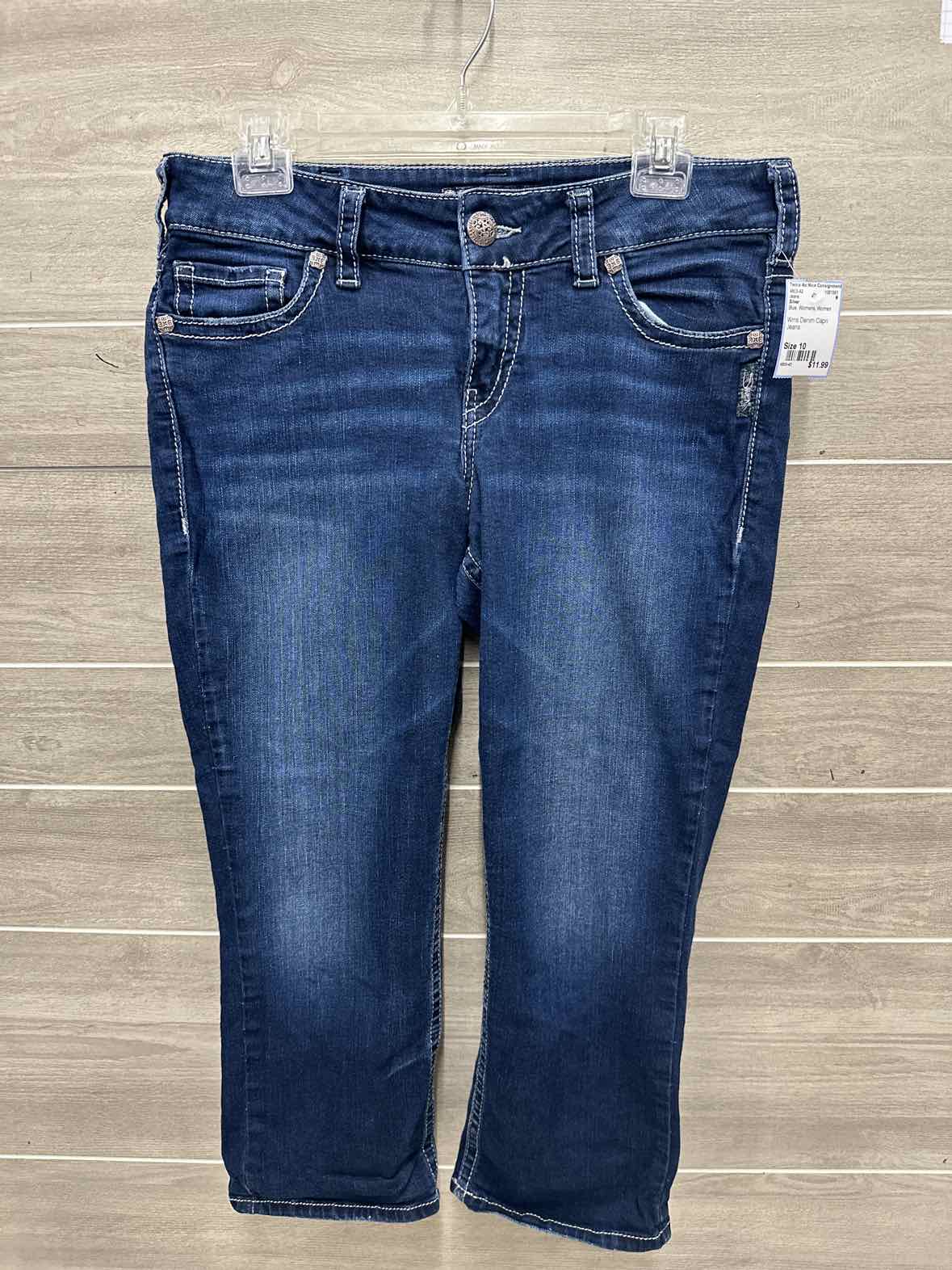 Silver Size 10 Blue Womens Jeans
