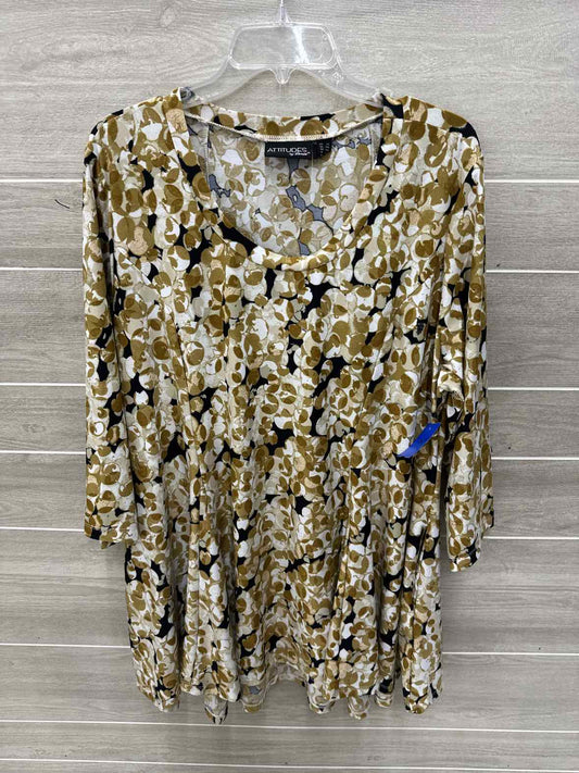 Attitudes by Renee Size 2X/3X Olive Plus Shirt