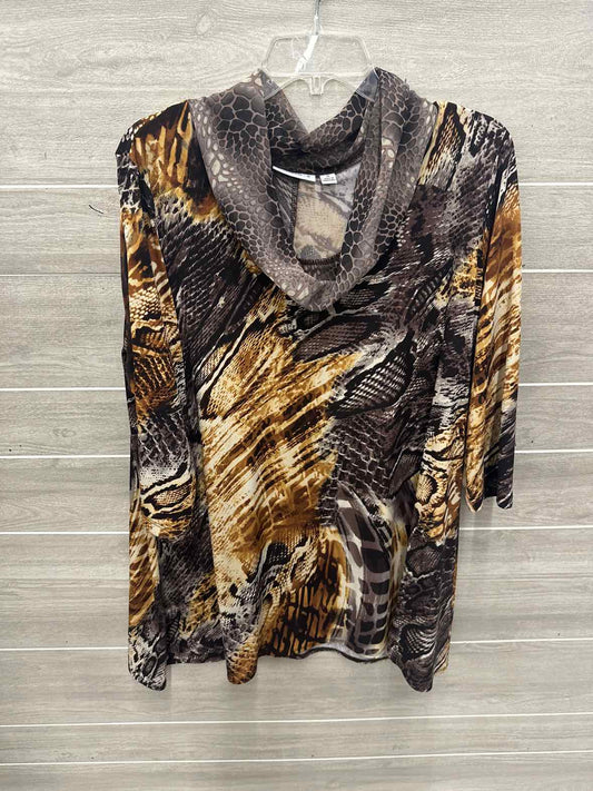 Susan Graver Size 1X/2X Brown Plus Shirt