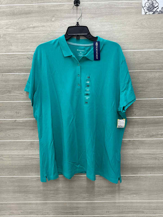 Northcrest Teal Womens Women Size 3X Shirt