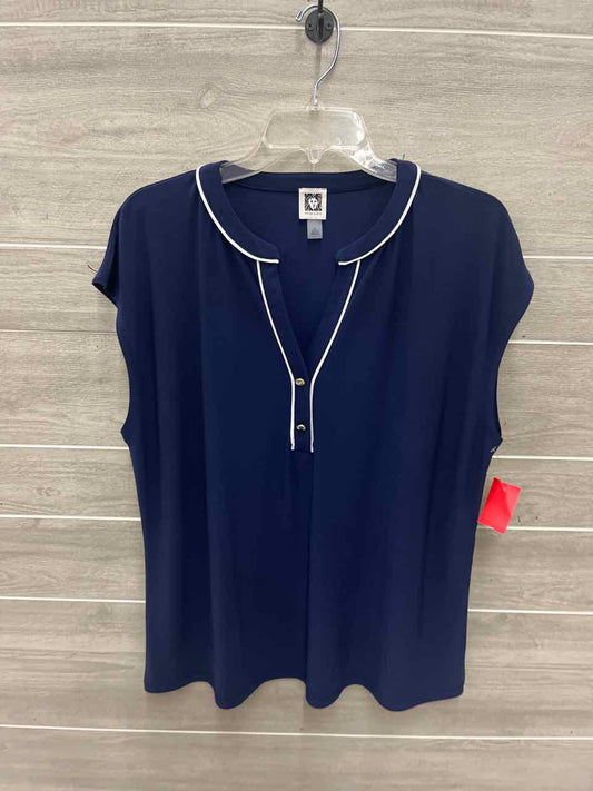 Anne Klein Size XL Navy Womens Shirt