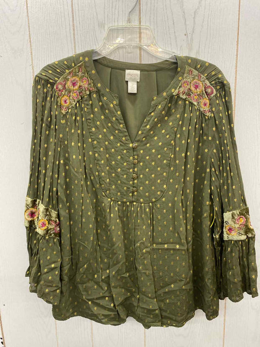 Chico's Olive Womens Size L Shirt