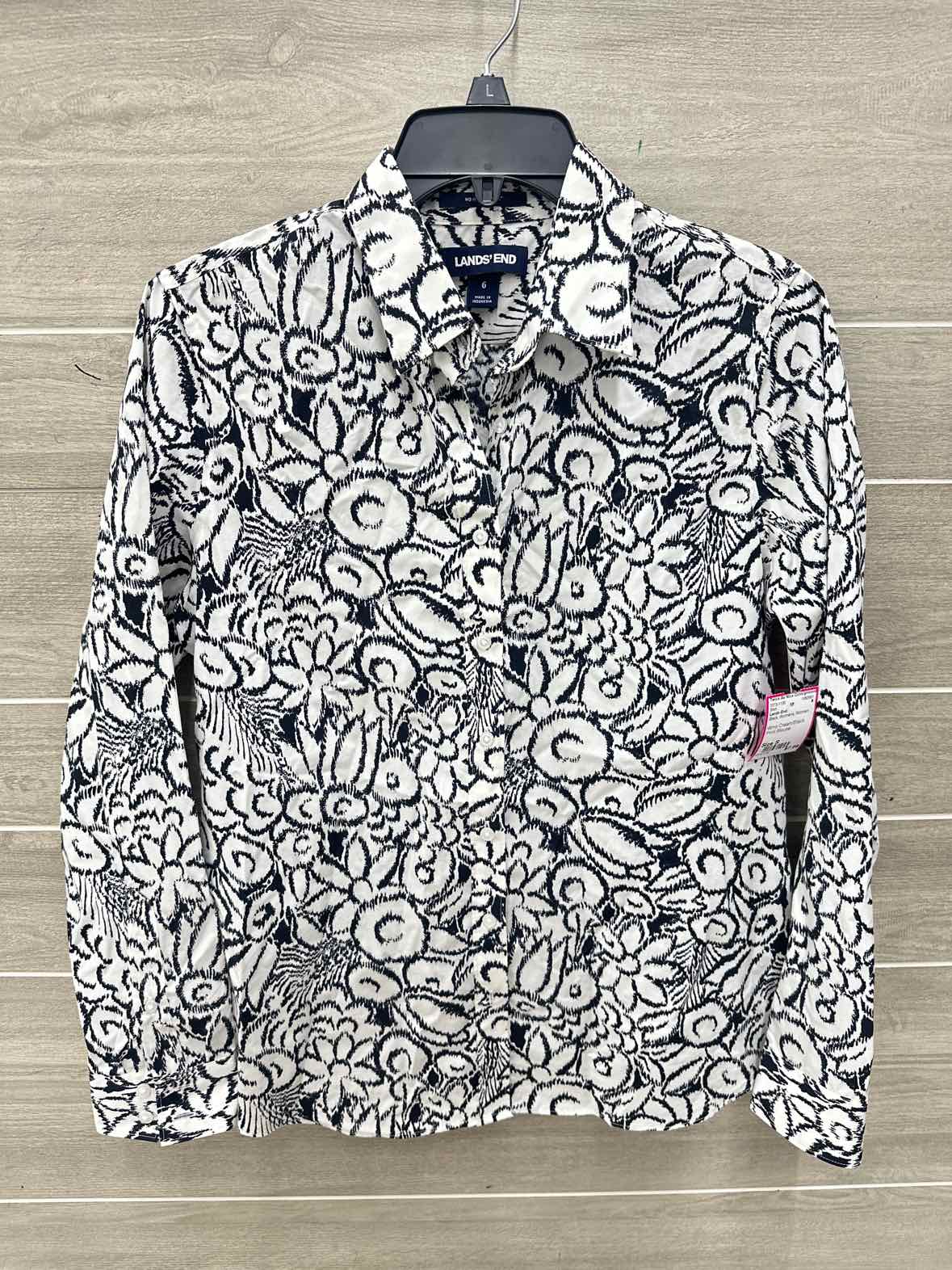 Lands End Size S Black Womens Shirt