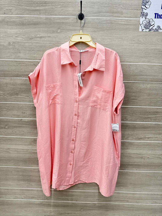 Pink Womens Women Size 2X Shirt