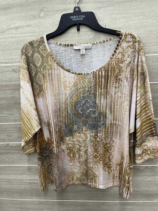 Laura Ashley Size XL Tan Womens Shirt