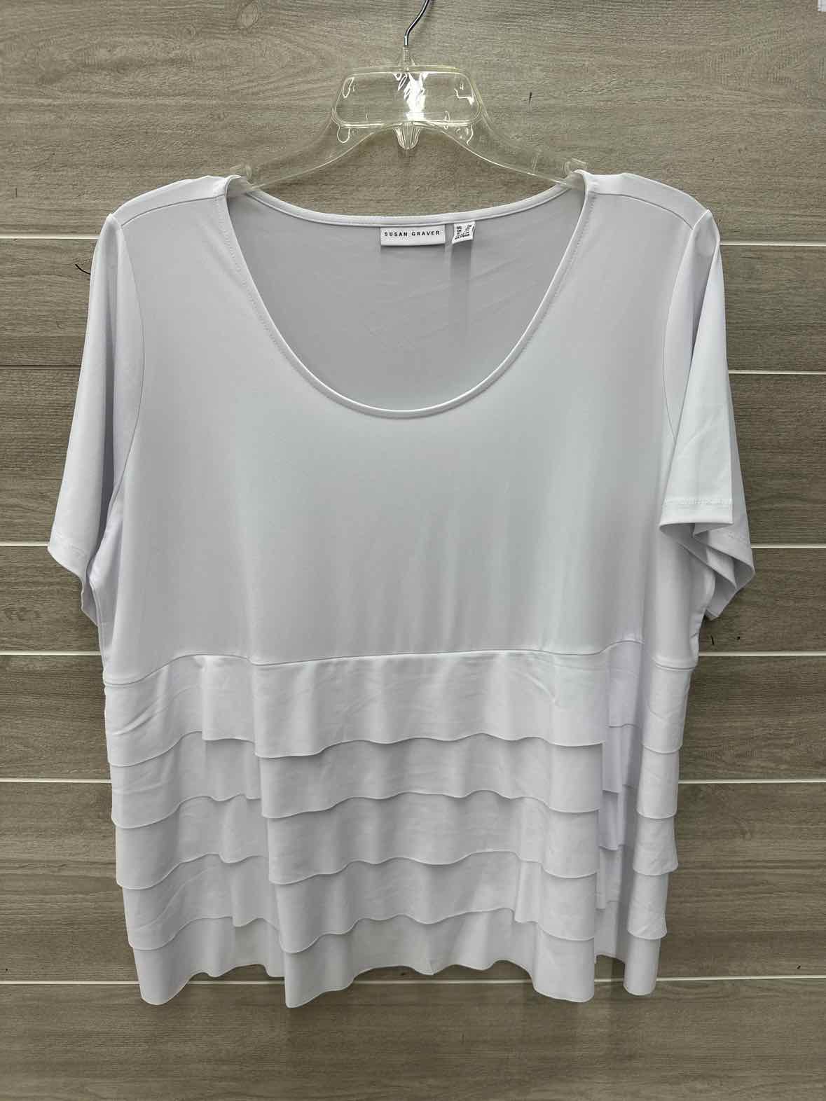 Susan Graver Size 2X/3X White Plus Shirt