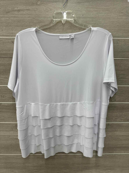 Susan Graver Size 2X/3X White Plus Shirt