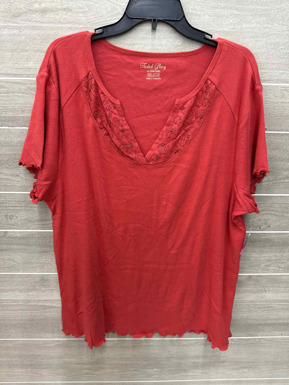 Faded Glory Orange Womens Size 26/28W Shirt