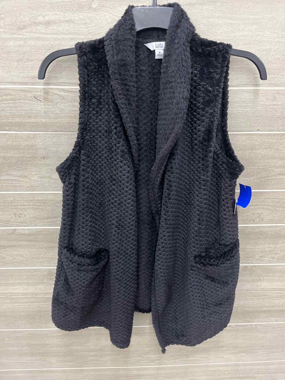 Croft & Barrow Size M Black Womens Vest
