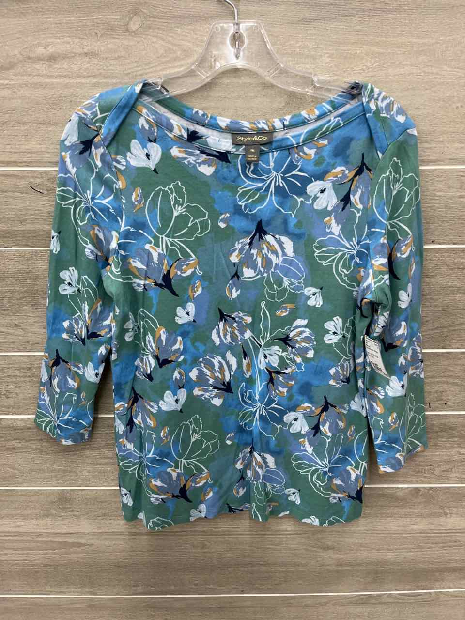 Style & Co Blue Womens Women Size M/P Shirt