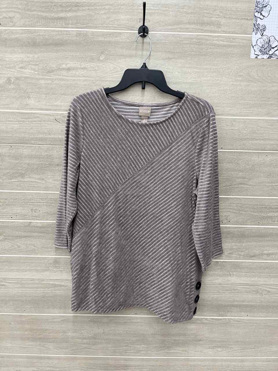 Chico's Size L Taupe Womens Shirt