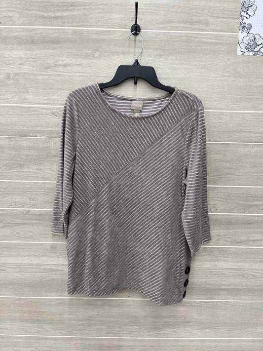 Chico's Size L Taupe Womens Shirt