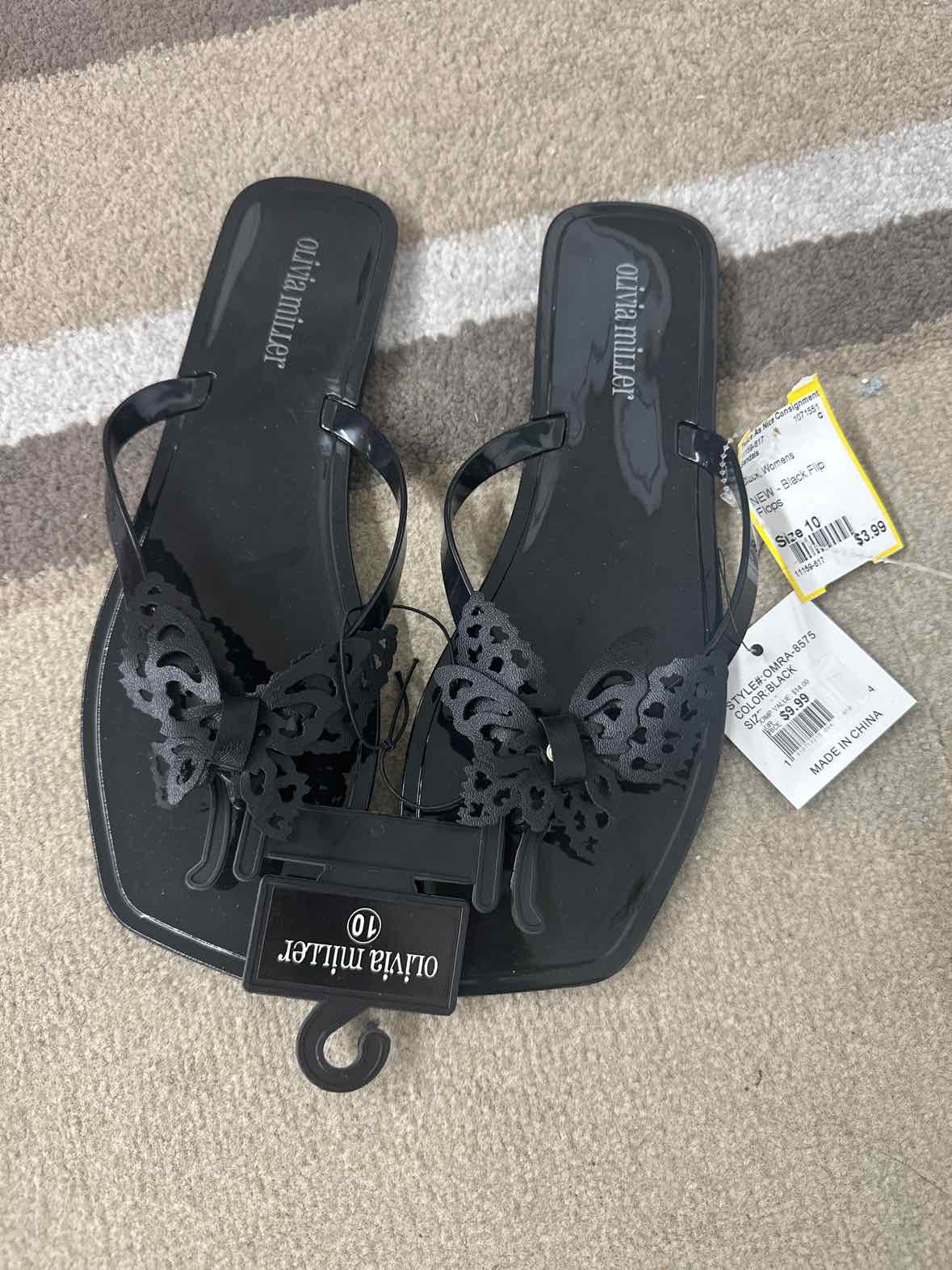 Black Womens Size 10 Sandals