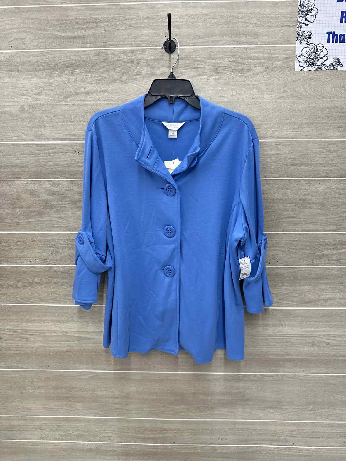 CJ Banks Size 1X Blue Plus Blazer