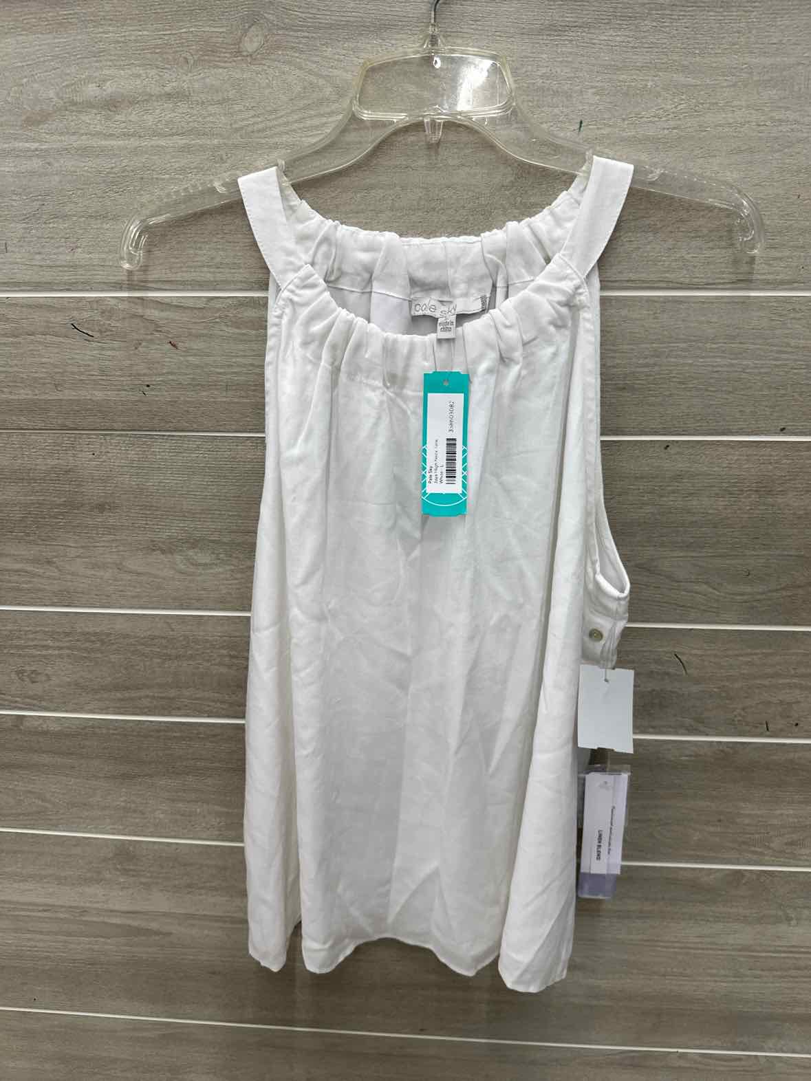 Pale Sky Size L White Womens Tank Top