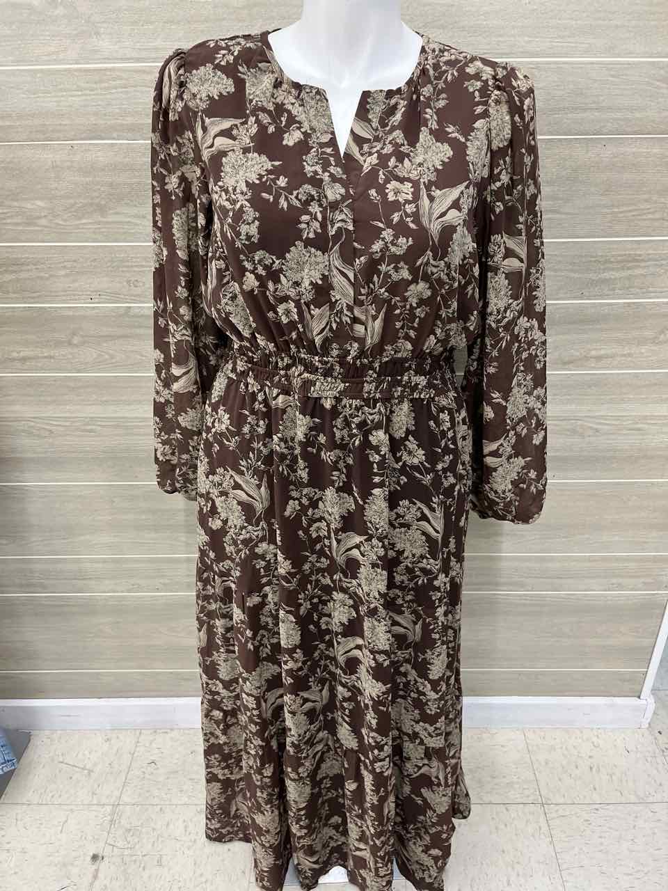 She & Sky Size 1X Brown Plus Dress