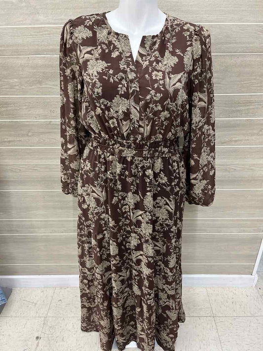 She & Sky Size 1X Brown Plus Dress