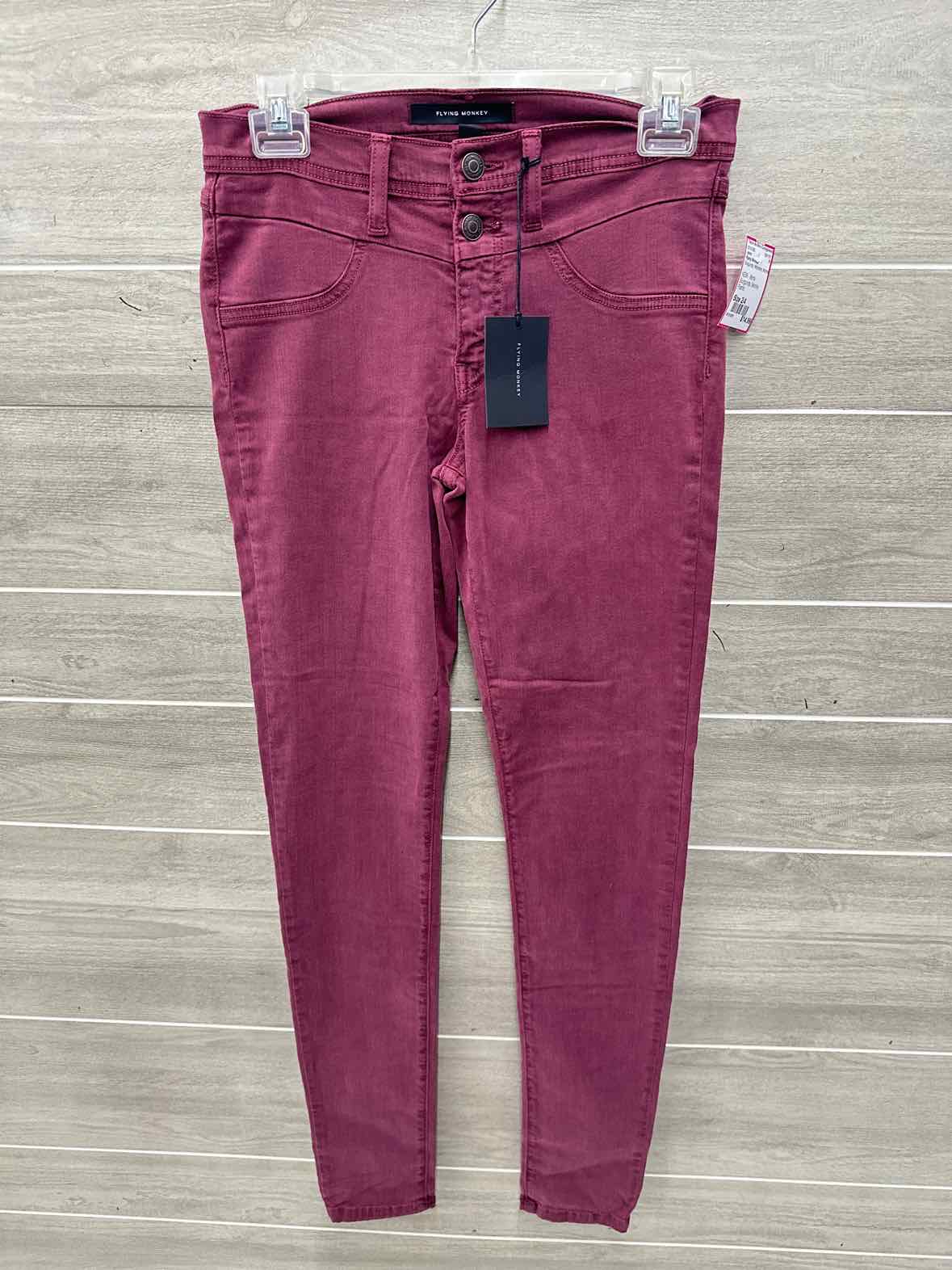 Flying Monkey Size 2/4 Burgundy Womens Jeans